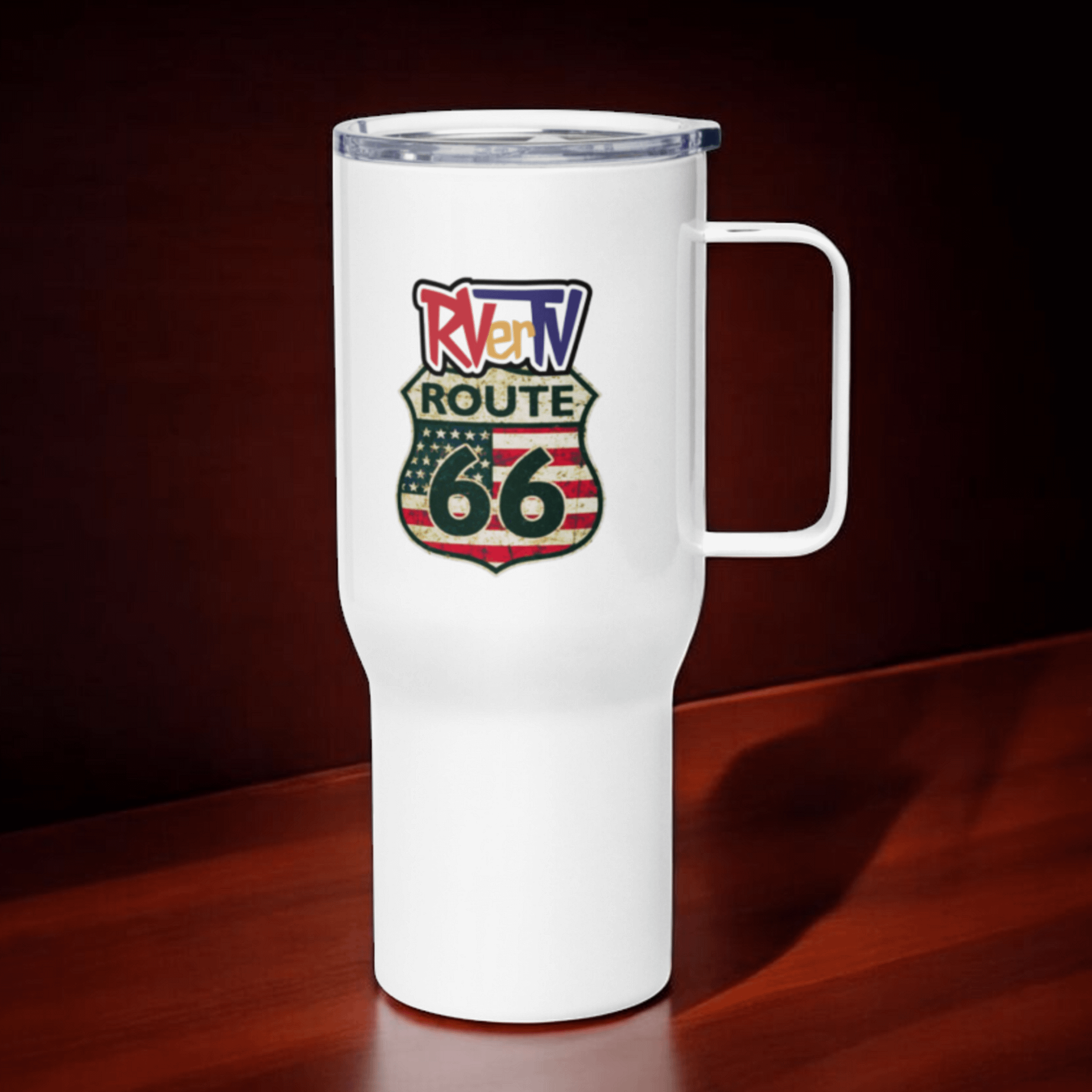 Route 66 Flag Emblem - Travel Mug with Handle product image (2)
