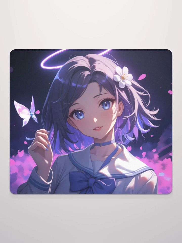 Cute Anime girl with a butterfly gaming mouse pad product image (2)