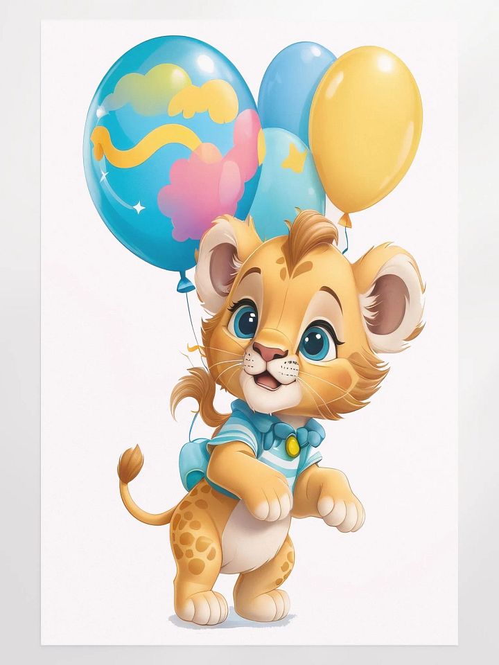 Cute Lion Cub - Poster - Nursery-Kids Room - Large 24x36 Inches product image (1)