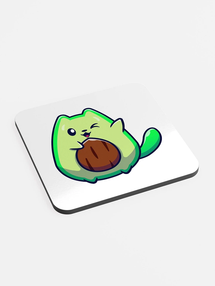 Winking Kawaii Avocado Cat Coaster product image (2)