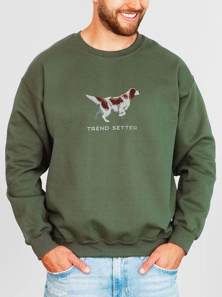 Trend Setter Sweatshirt (Embroidered) of an Irish Red & White Setter product image (2)