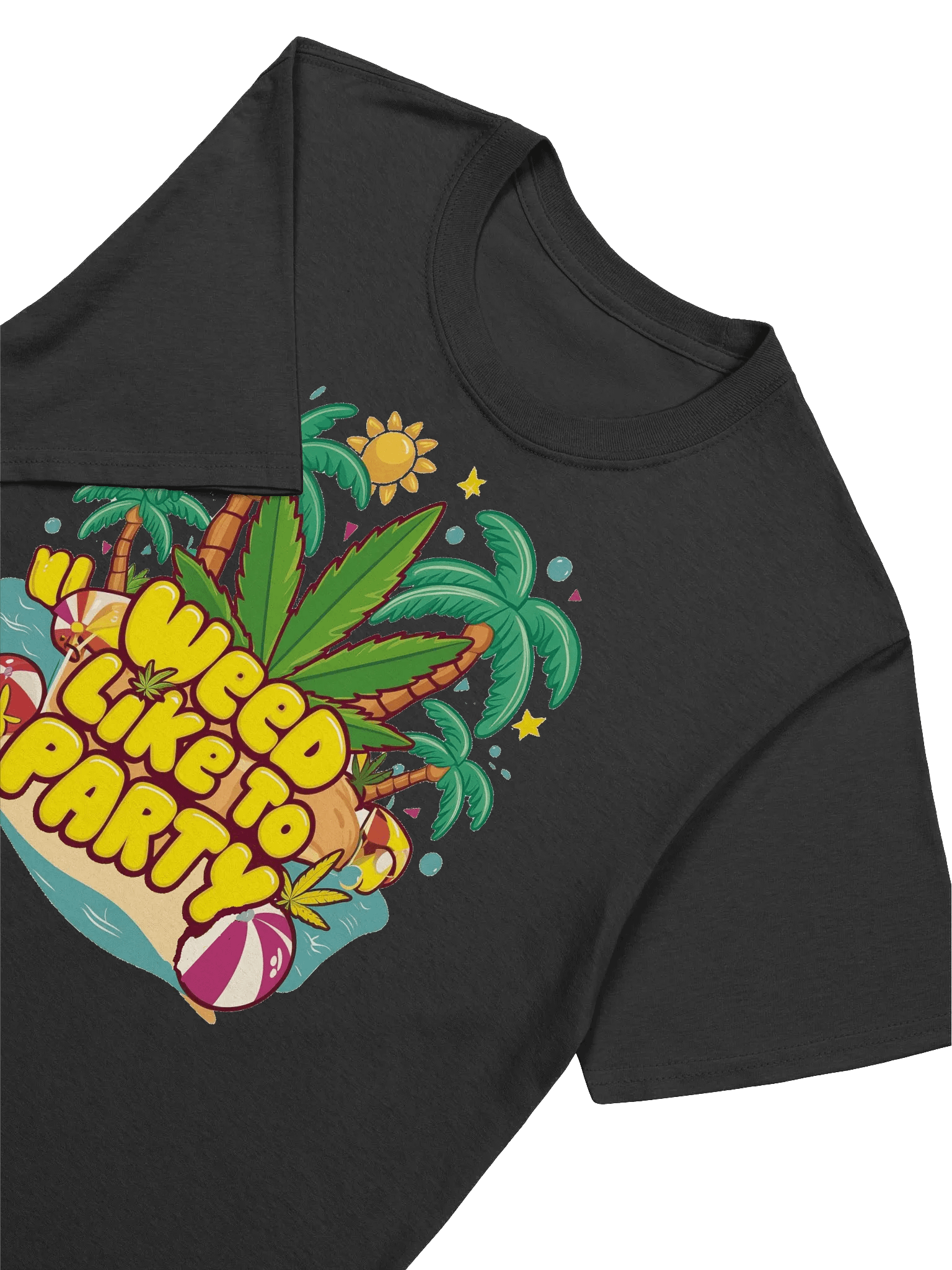 420 Weed - Weed Like to Party - Tropical Summer Fun with a Cannabis Twist T-Shirt product image (20)