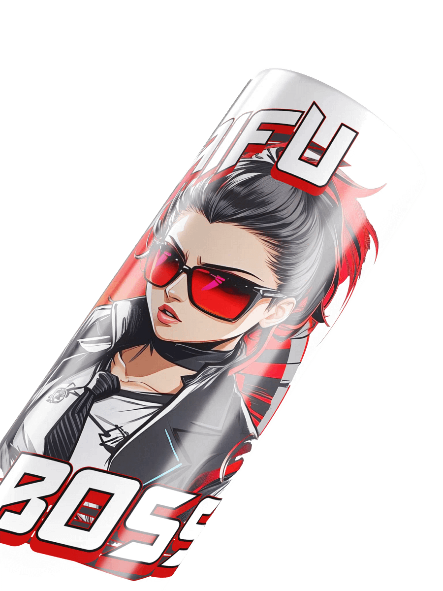 Waifu Boss 20 oz Skinny Stainless Steel Tumbler - White - v1 product image (6)
