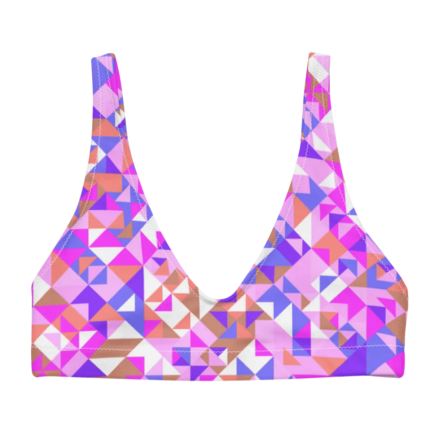 Colorful Vector Patterns Design Padded Bikini Top - v4 product image (3)