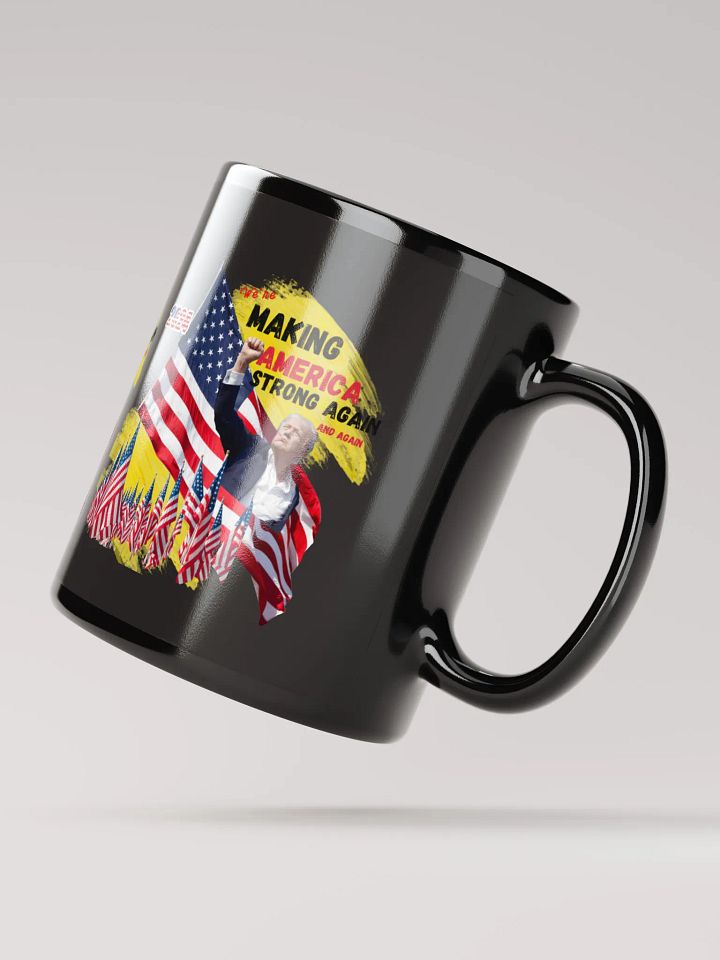 Black Mug Make America Strong Again for Dads and office staff product image (3)