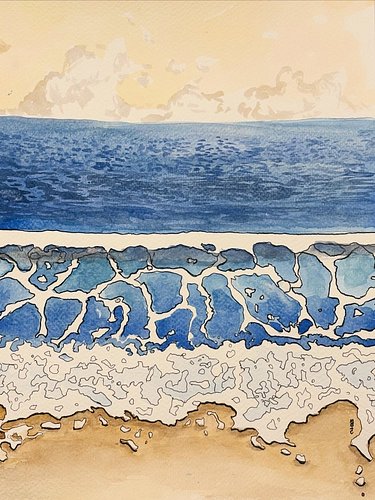 “Incoming Wave”
Watercolor and pen ink
My family has had some fun times this summer, but we’re ready to move onto the next se...