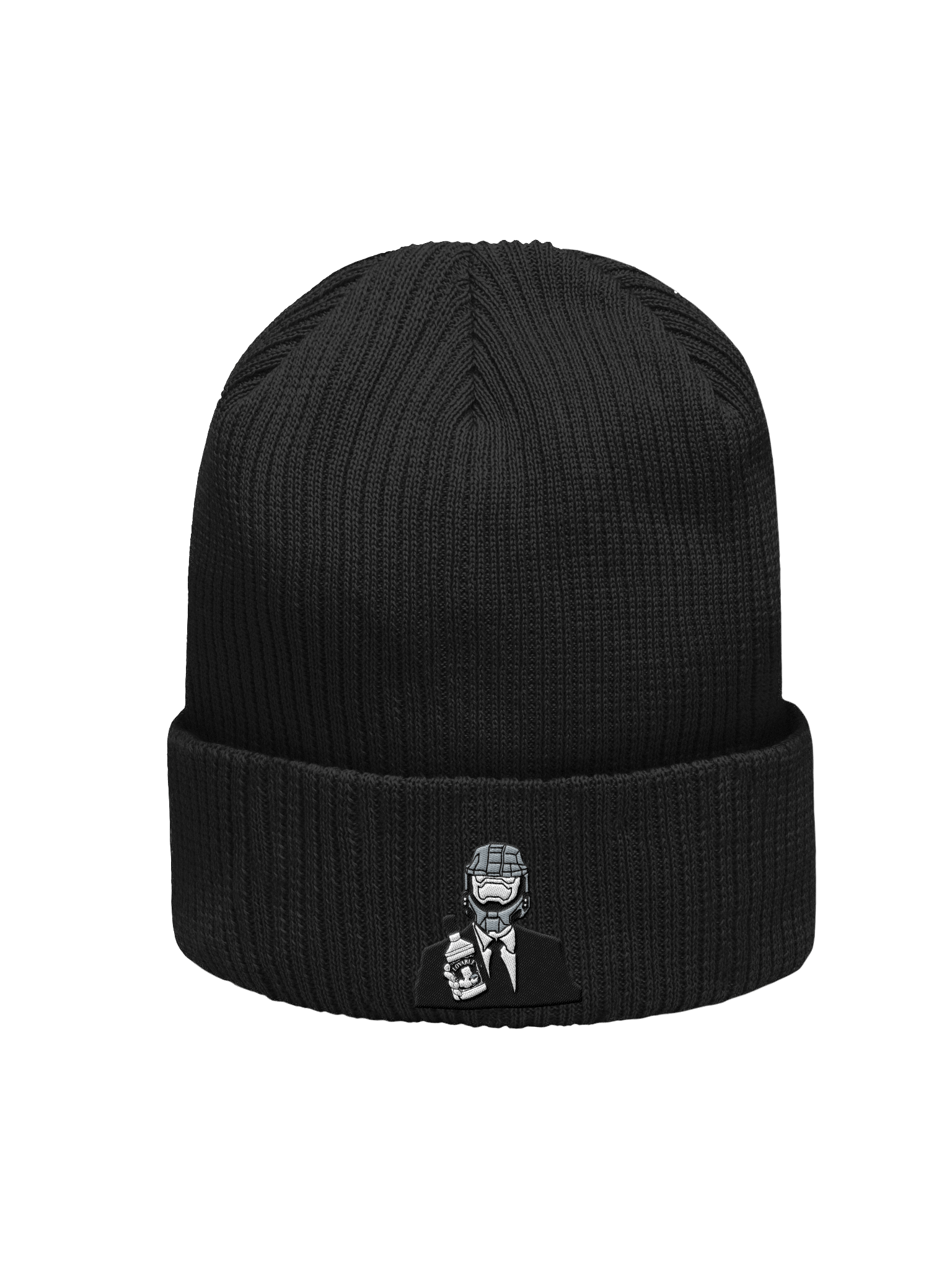 Lovable Classic Black White Ribbed Beanie product image (1)
