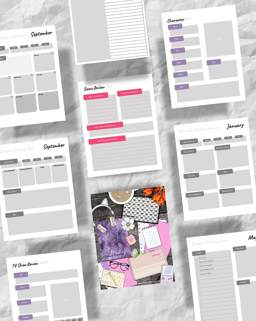 Streamer Gamer Planner Tracker All in One Printable Version product image (3)