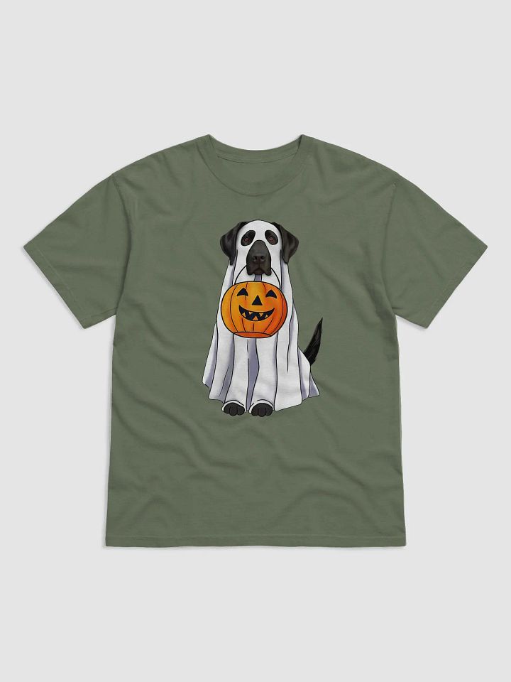 Labrador(Black) Halloween Tee | Funny Fall & Halloween Labrador Wearing a Ghost Costume with Pumpkin Basket product image (2)