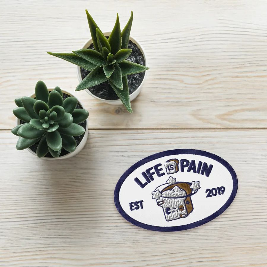 Life is Pain 4″×2.6″ Embroidered Patch product image (3)