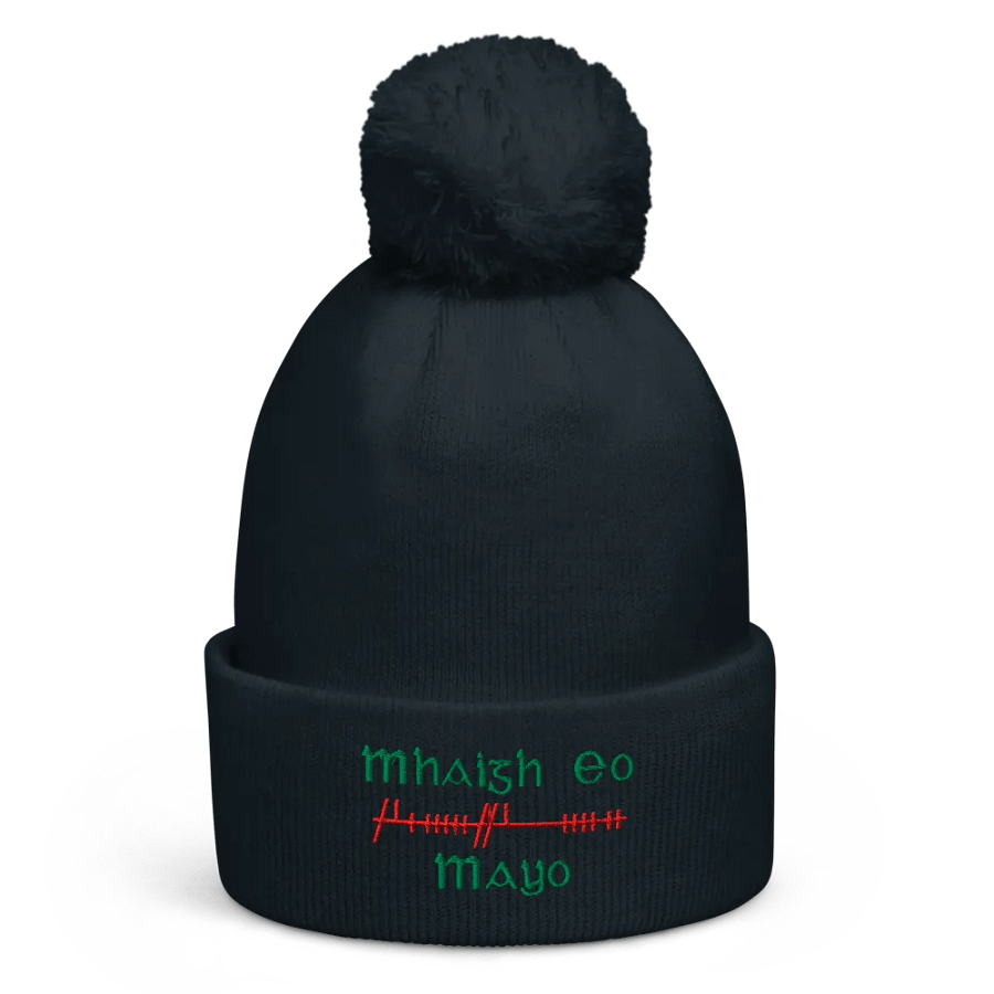 Mayo/Maigh Eo, Orthodox style Ogham embroidered Pom-Pom Beanie product image (4)