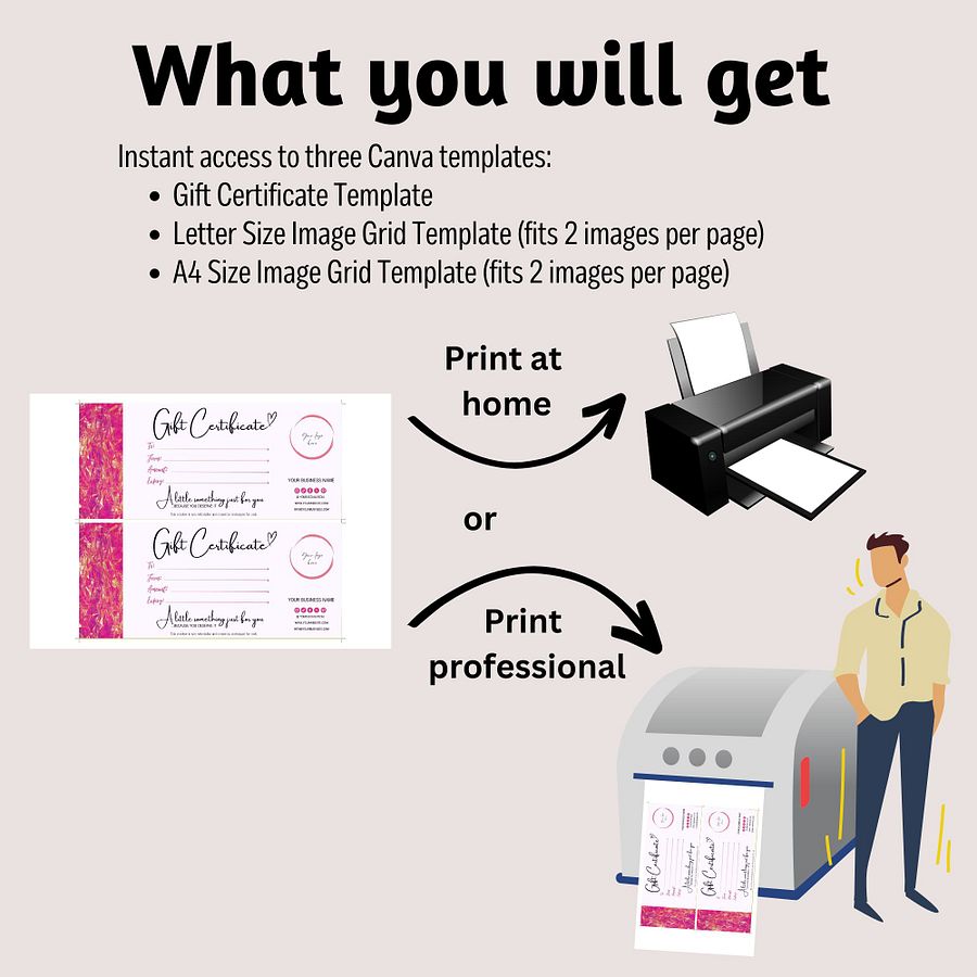 Pink Marigold - Gift Certificate Template product image (5)