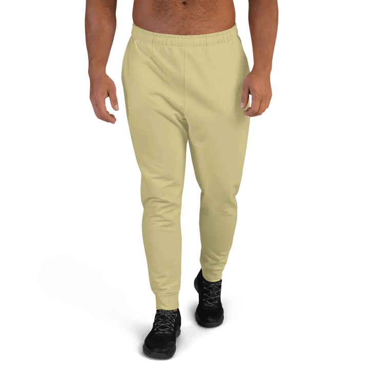Plain Medium Yellow Soft Summer Recycled Polyester Premium Men's Joggers by Treasure Pie product image (1)