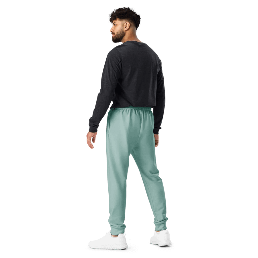 Plain Light Teal Green Soft Summer Recycled Polyester Premium Men's Joggers by Treasure Pie product image (10)