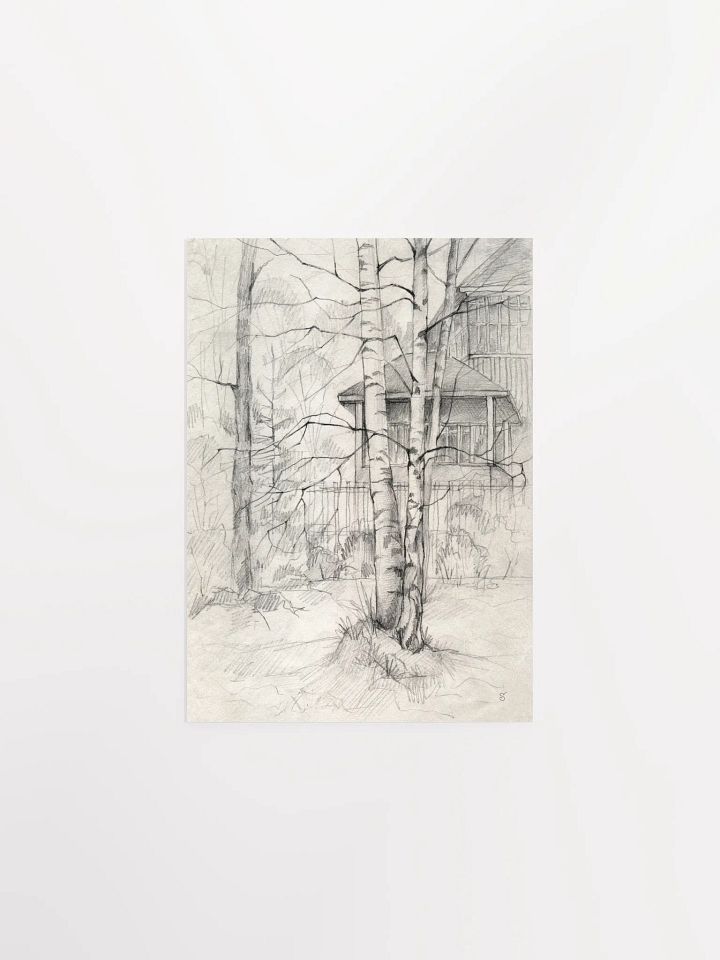 Vibrant Matte Poster Print - Dacha and Trees product image (1)