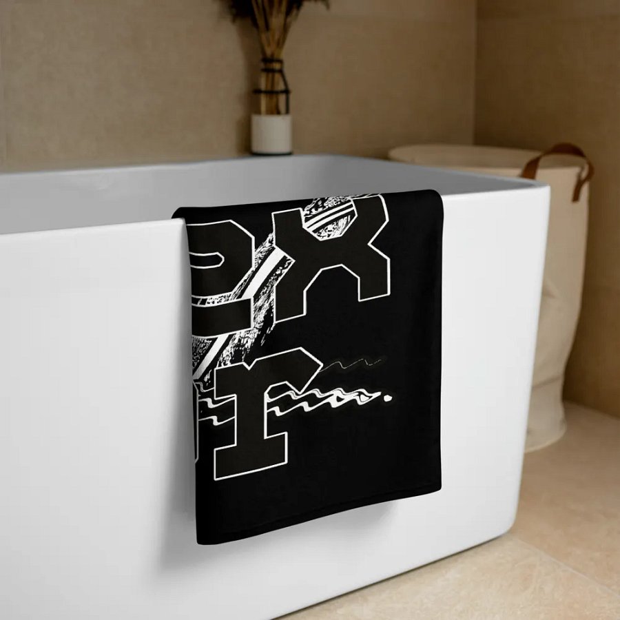 Black HApex Gear White Logo - Black Sublimated Towel product image (3)