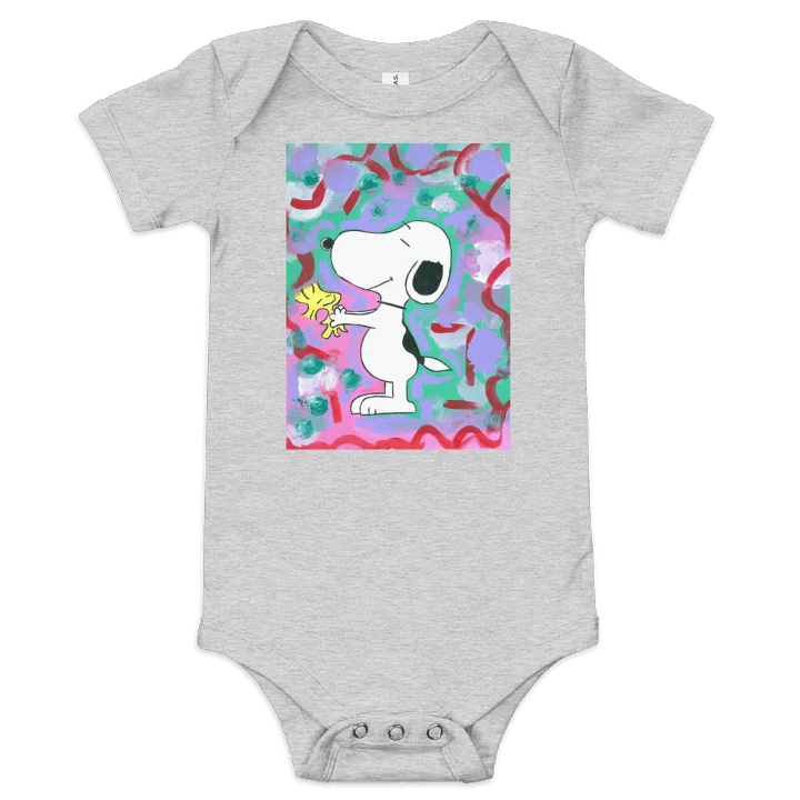 Snoopy (art by Dina R.) acrylic painting picture - Baby Short Sleeve One Piece product image (4)