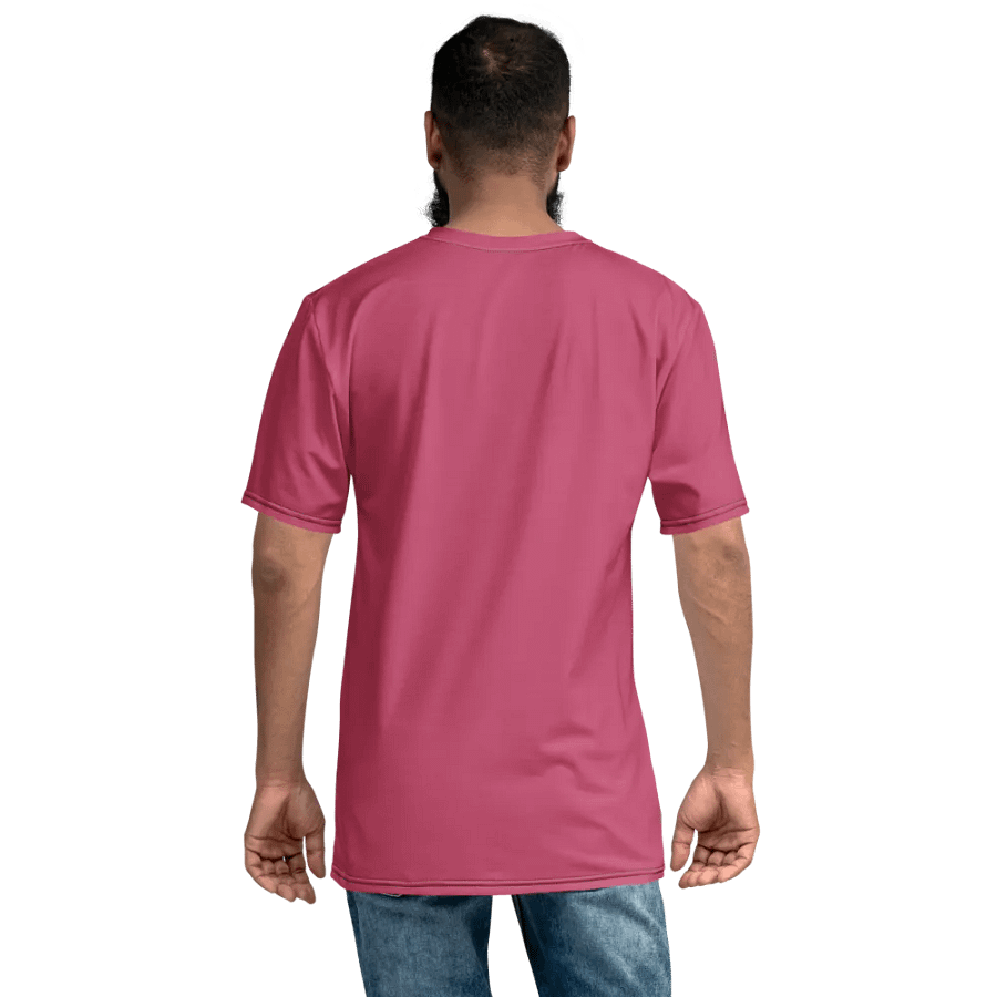 Plain Vibrant Red Soft Summer Men's Crewneck Polyester Heavyweight Premium T-Shirt by Treasure Pie product image (8)