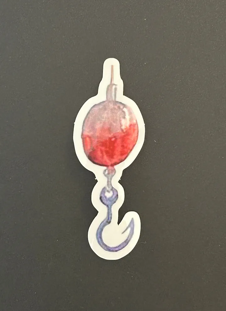 Fish Hook Vinyl Sticker product image (1)