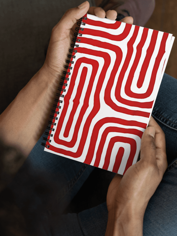 Bold Red Maze Abstract Art Spiral Notebook product image (2)
