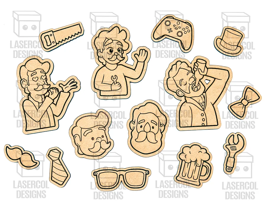 Father's Day Paint Kit DIY Cut Outs Set 1 - Laser Cut Files product image (5)