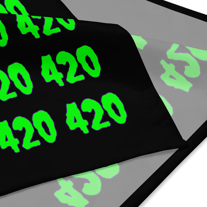Creepy 420 Neon Green Black Bandana, Twisted Stoner Weed Fashion Accessory product image (2)