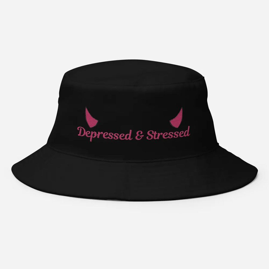 Depressed & Stressed Embroidered Bucket Hat product image (8)