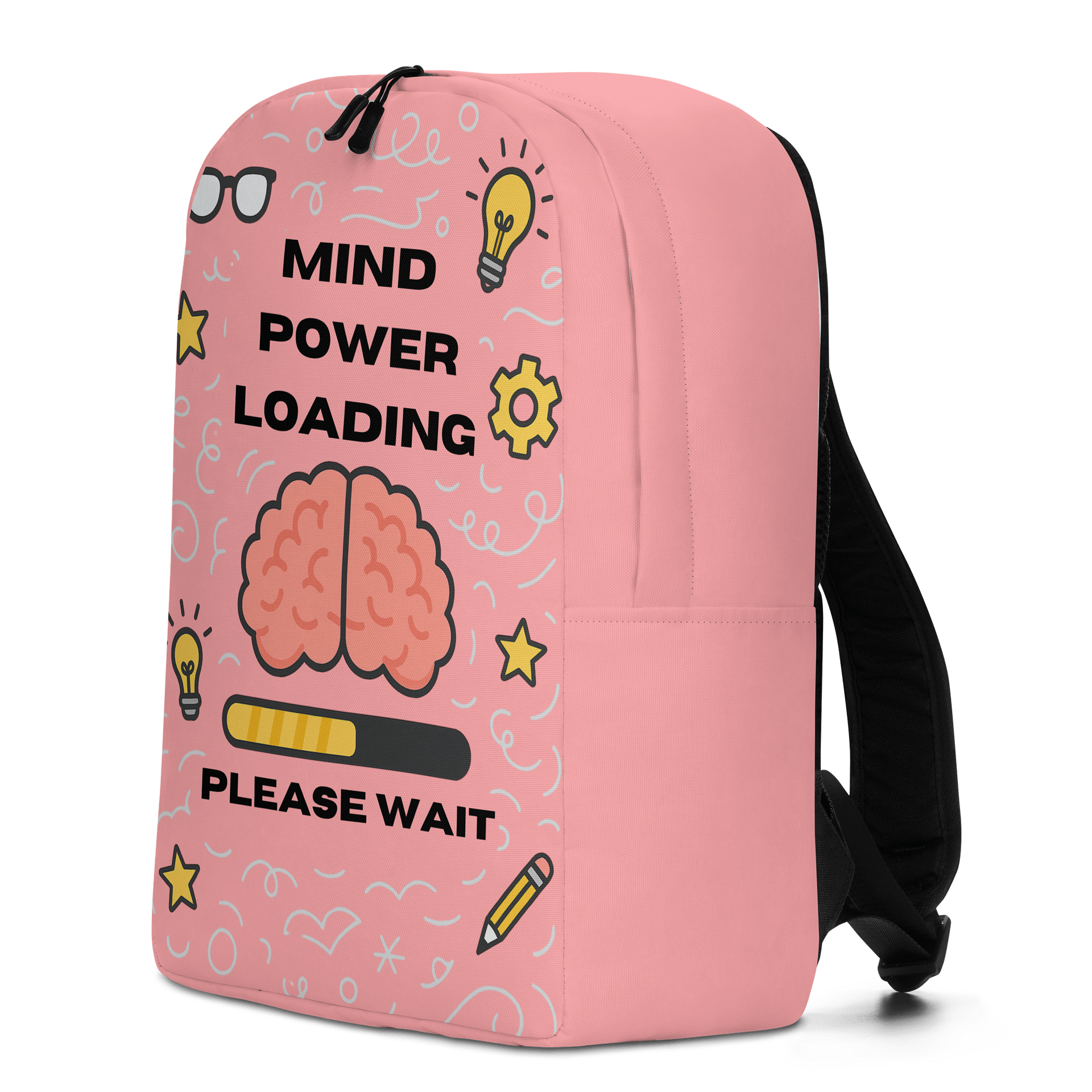 Mind Power Loading… Please Wait Backpack (Tropical Pink) product image (4)