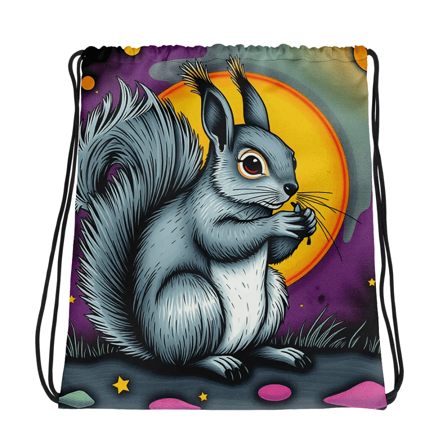 Whimsical Squirrel Dreams All-Over Drawstring Bag product image (1)