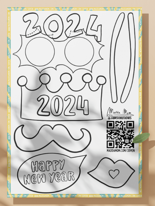 3DPen Template: New Year's Eve Photo Booths 1 product image (1)