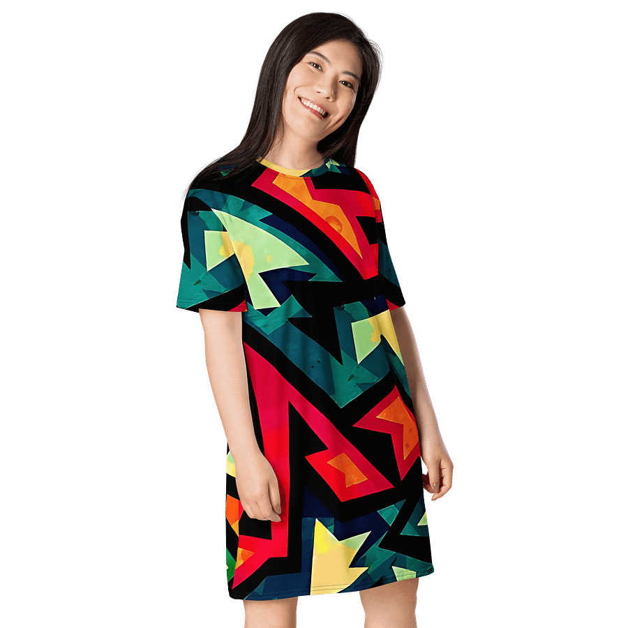 Dynamic Geometric Vibes T-Shirt Dress product image (4)