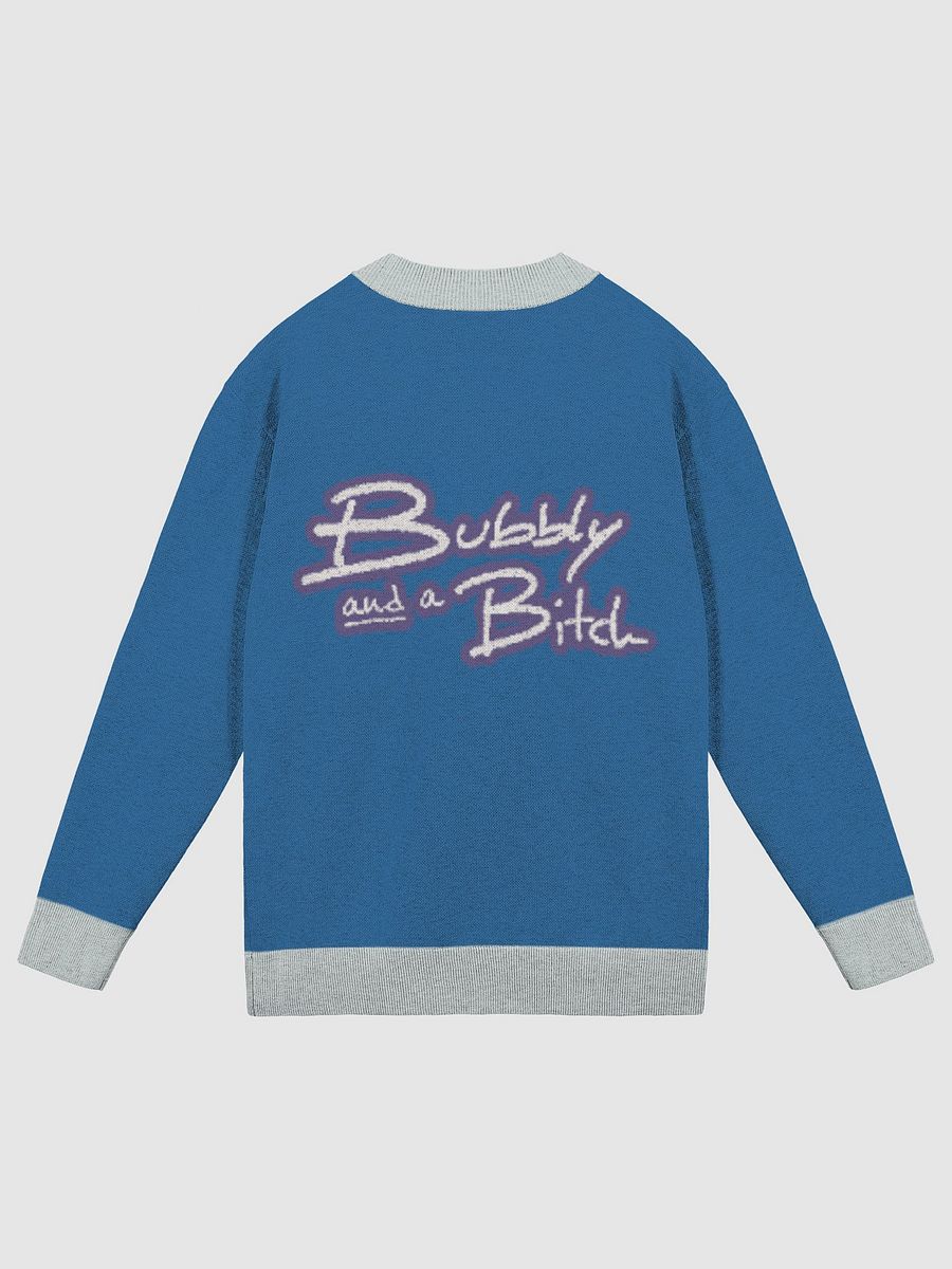 Bubbly and a B*tch (lg. lined design, duotone blue and green) knitwear cardigan product image (2)