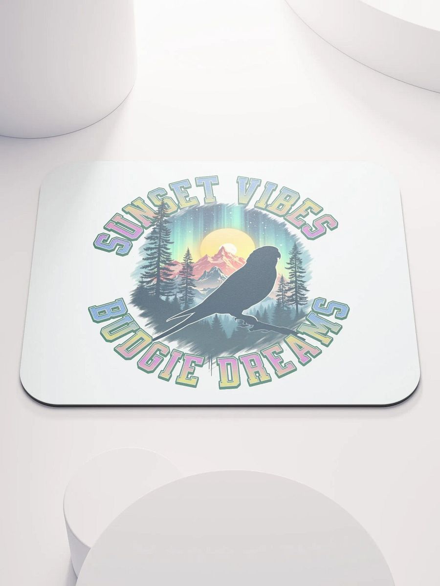 Sunset Vibes Budgie Dreams Mouse Pad product image (2)