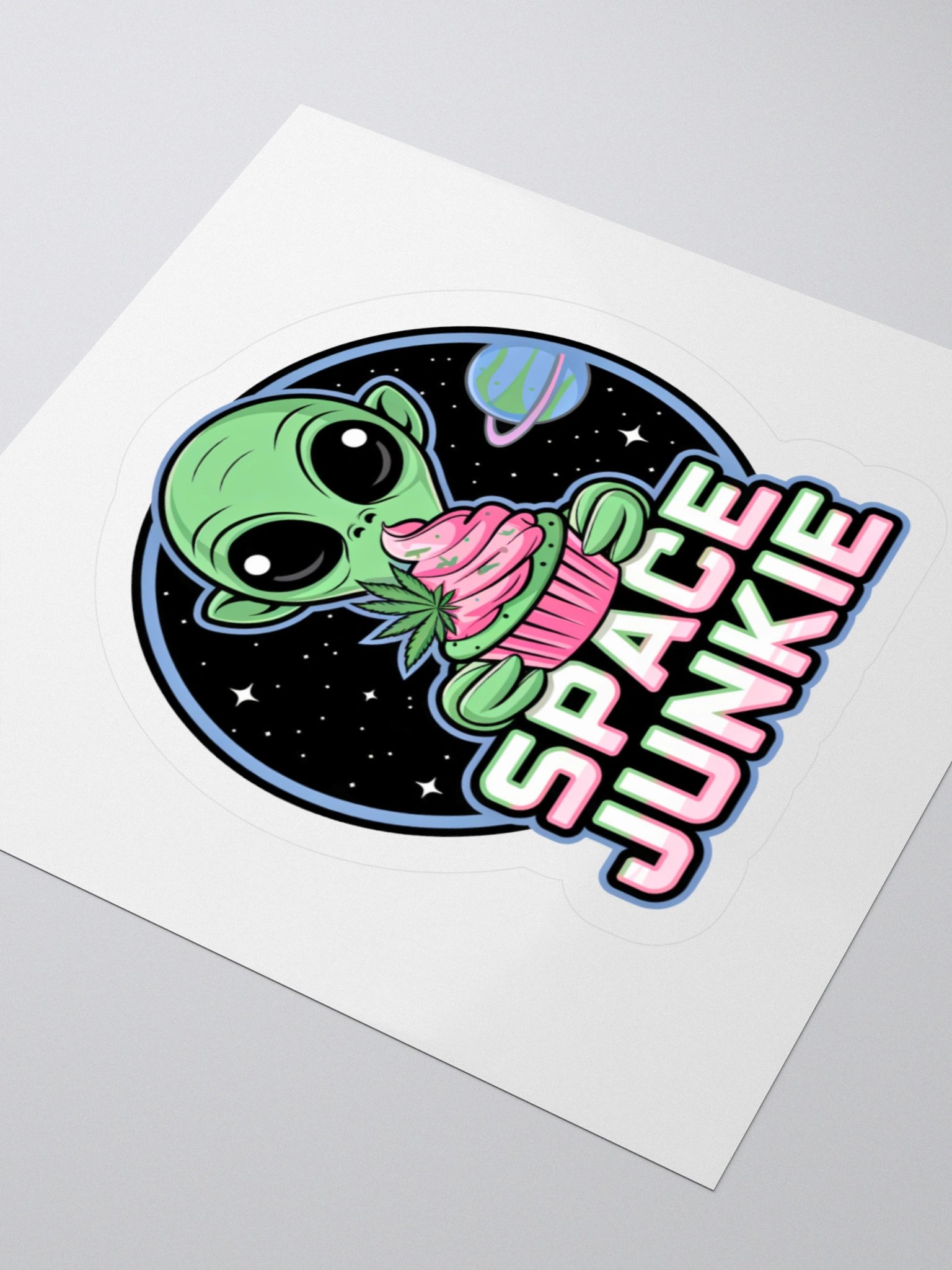 Space Junkie Alien Cupcake Sticker product image (11)