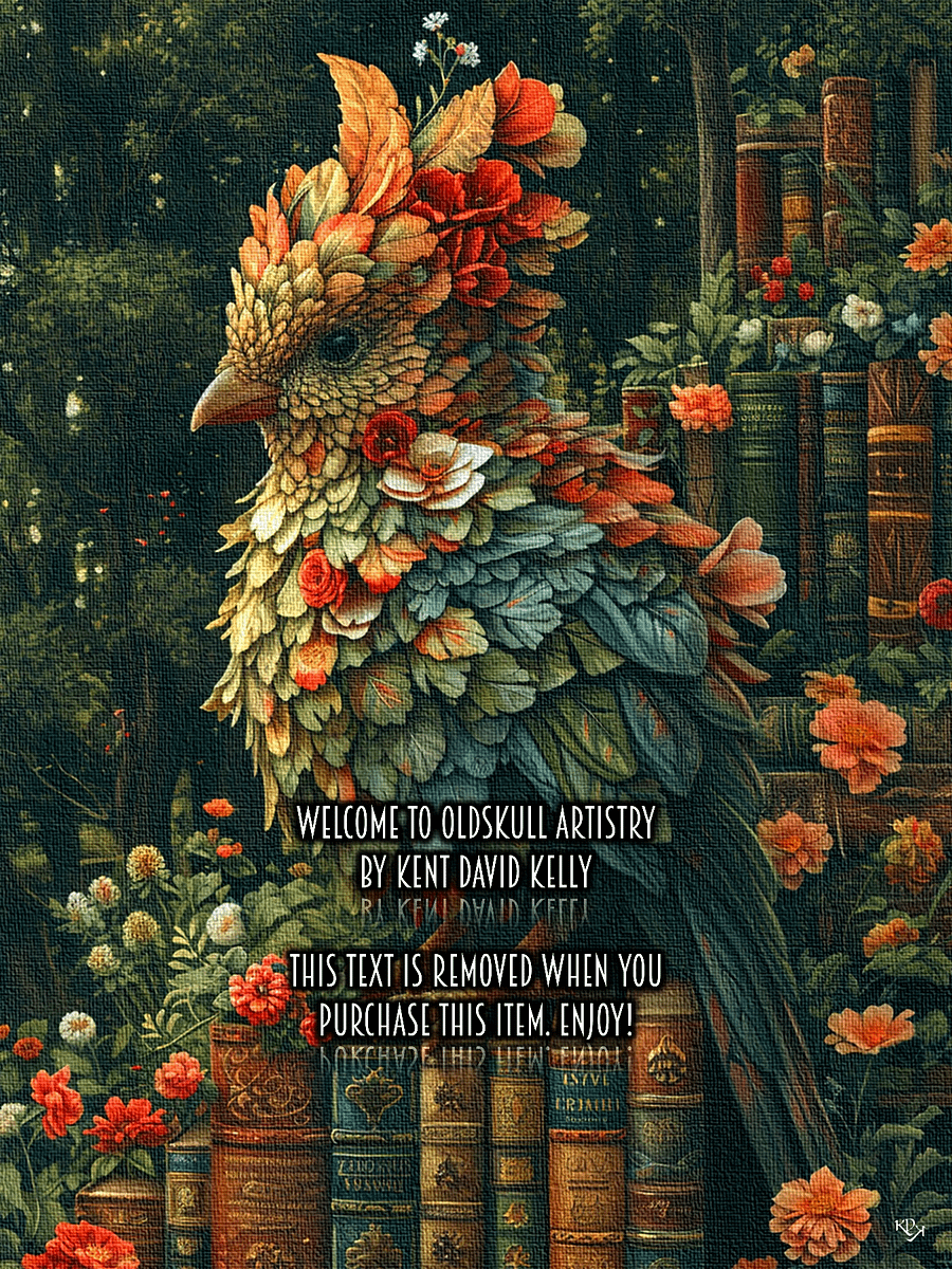 Oldskull Artwork 018: Bookish Lory of Wonderland product image (1)