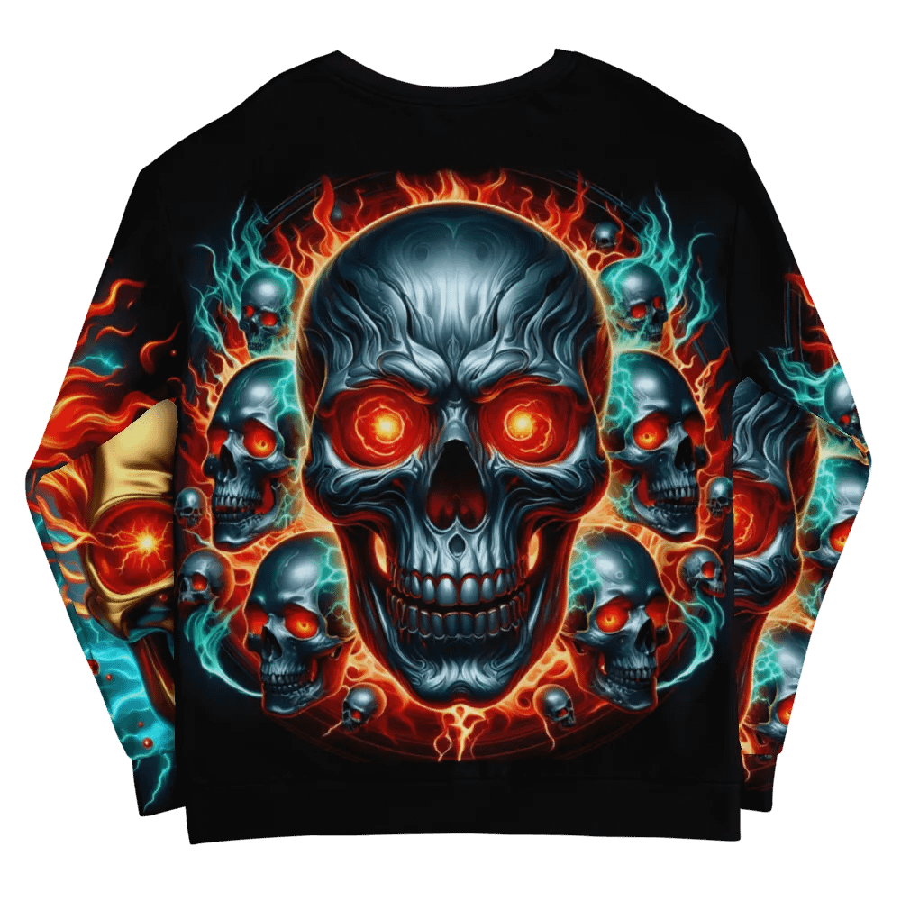 Inferno Skull All-Over Print - Unisex Sweatshirt #8 product image (12)