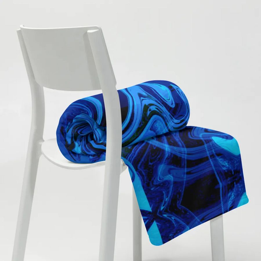 Blue and Black Swarm Pattern Urban Design Throw Blanket product image (20)