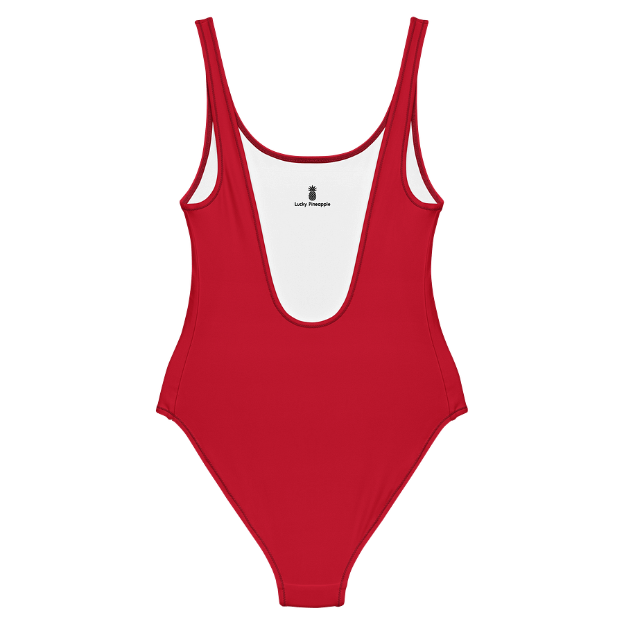 Sports Car Red Solid Color Retro Inspired Women's One Piece Swimsuit product image (2)