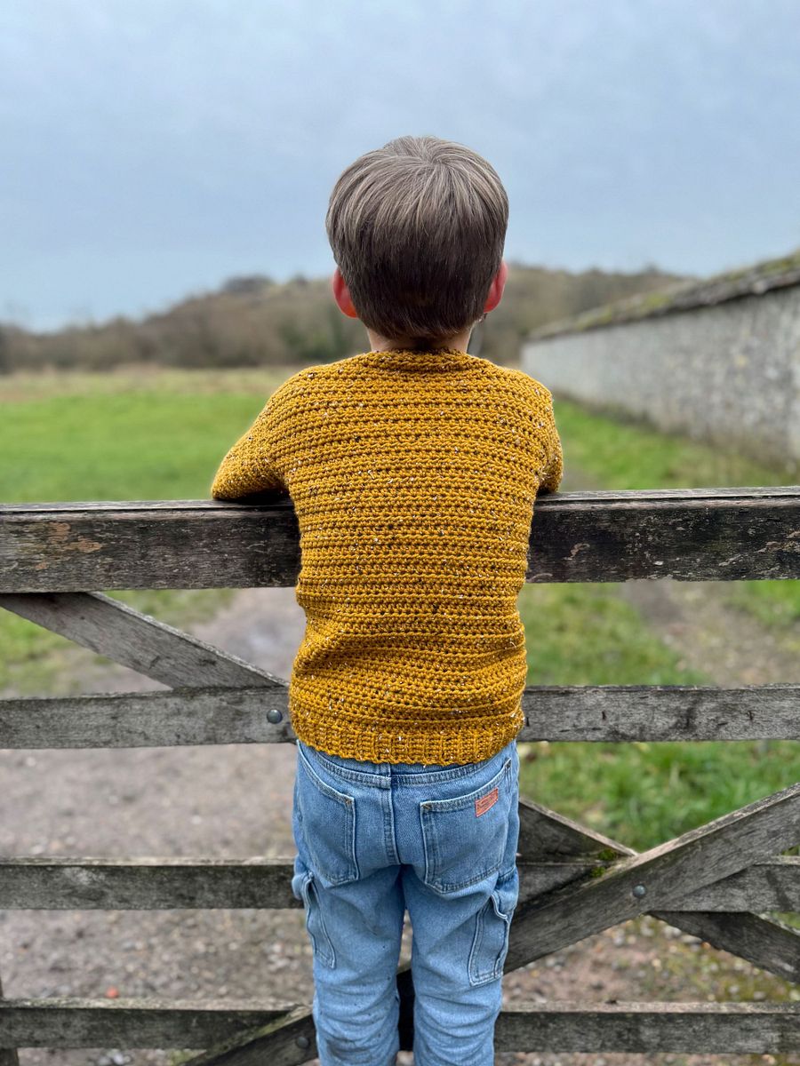 CROCHET PATTERN & VIDEO/ Easy Tweedy Beginner Crochet Sweater Pattern, Child Sizes baby to age 10, Pdf product image (5)