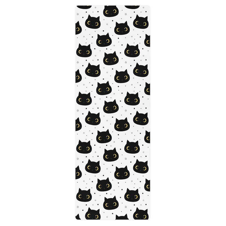 Cute Black Cat Face Yoga Mat product image (1)