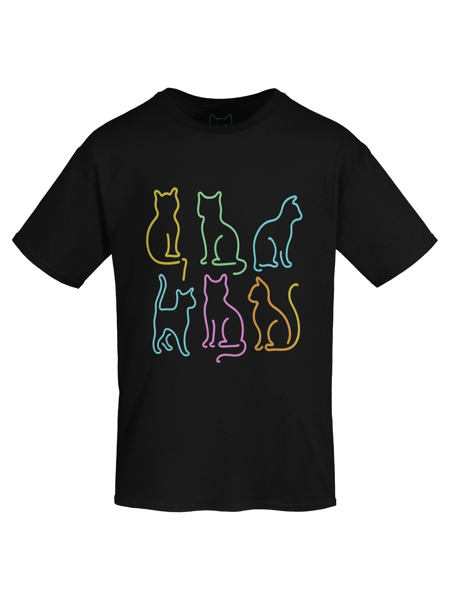 Neon Lights Cat Outlines Boxy Fit Unisex T-Shirt product image (59)