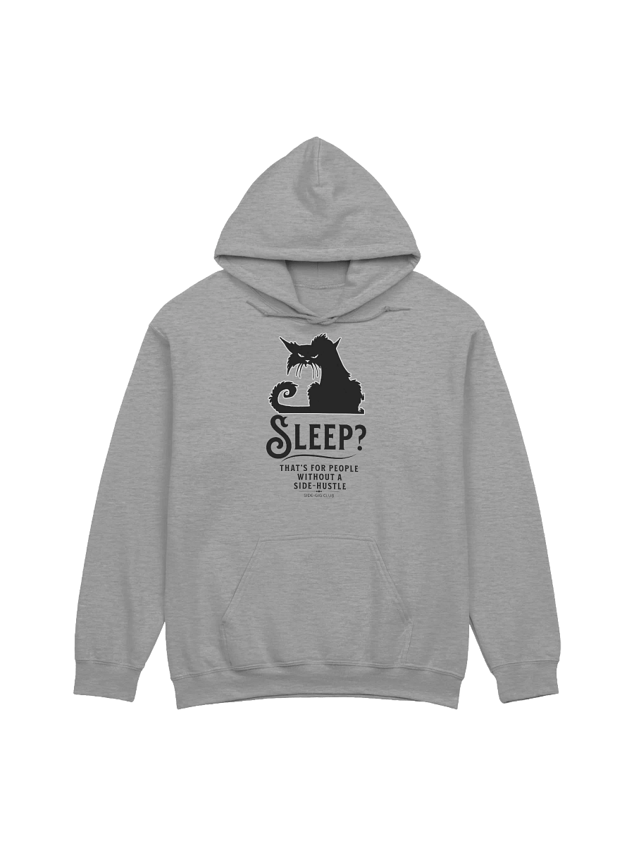 Sleepless Grind: Hustler Cat Classic Hoodie in Vivid Black product image (3)