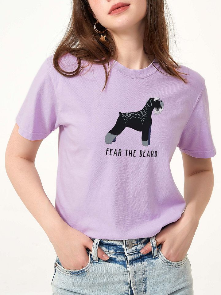 Fear the Beard T-Shirt(Embroidered) of a Schnauzer(Black) product image (2)
