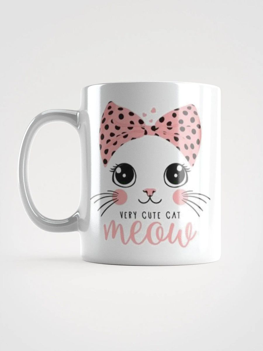 White Glossy Mug Cute Cat product image (6)