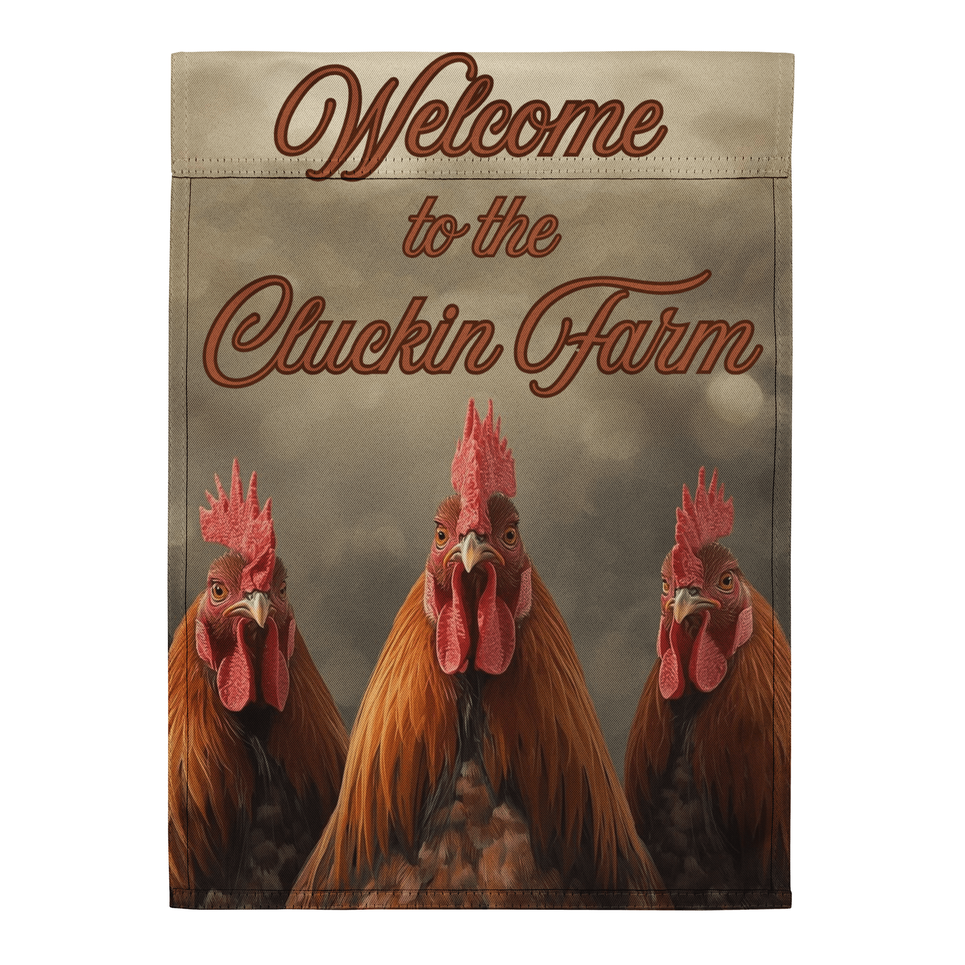 Welcome to the Cluckin' Farm Garden Flag - Roosters & Barnyard Decor product image (3)