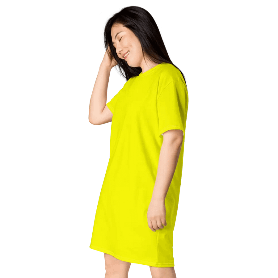 Plain Color Yellow T-Shirt Dress product image (4)
