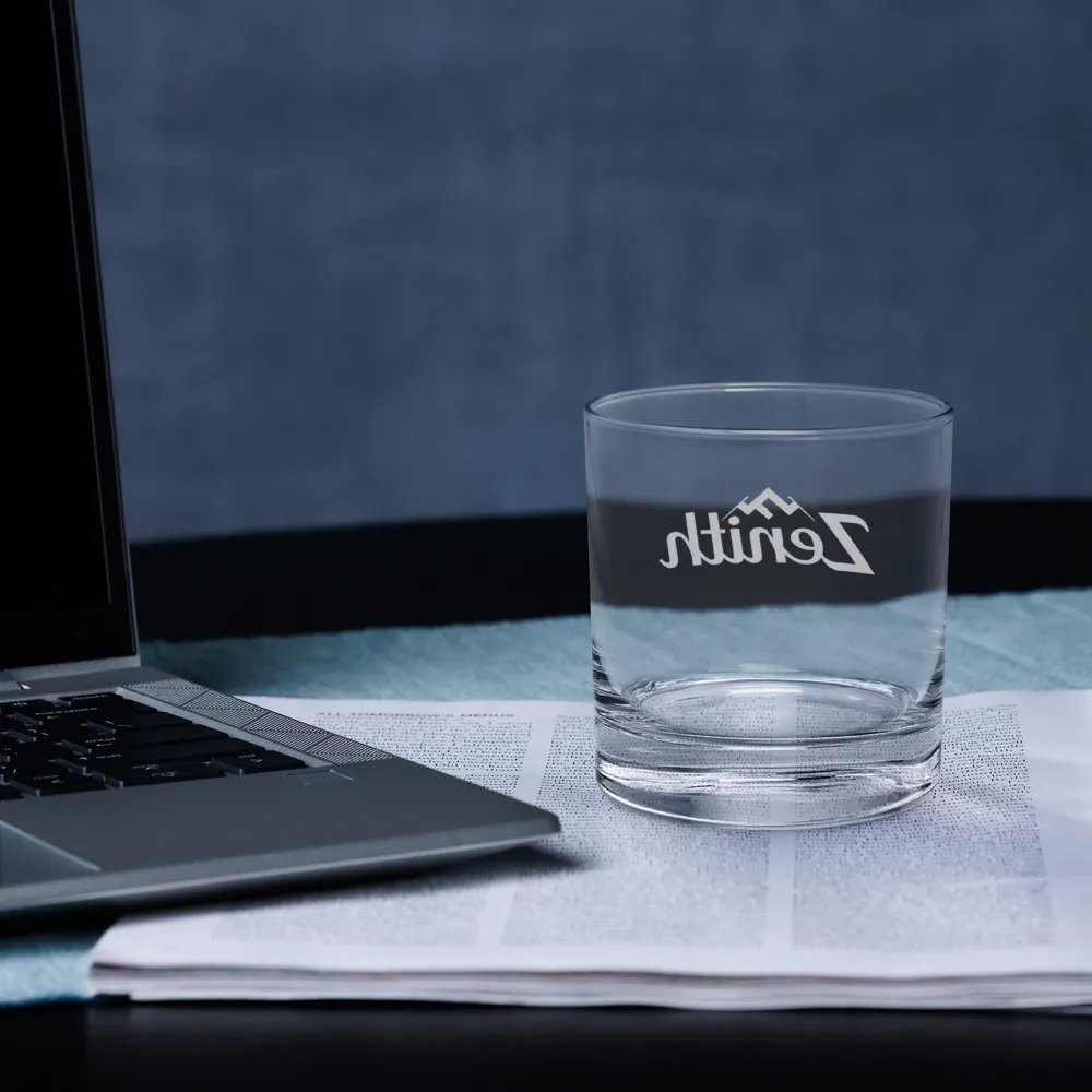 Zenith Clear Rocks Glass - Elegant Branded Design with Mountain Peak Logo product image (2)