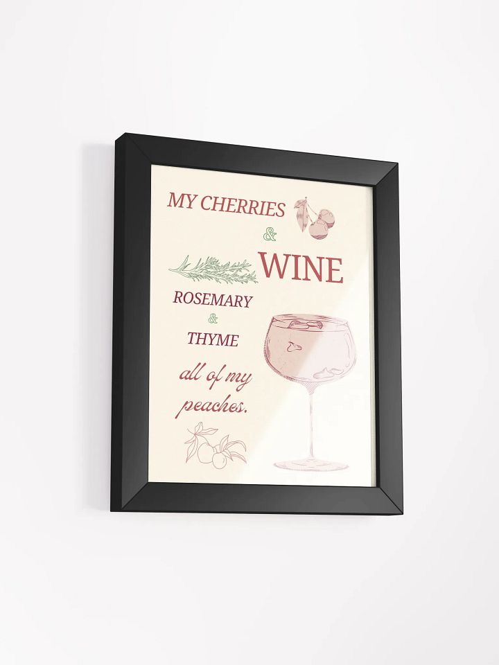 "My Cherries & Wine"Lana Del Rey Inspired Botanical Kitchen Art Print | Elegant Wine Lover Wall Decor | Modern Kitchen Poster product image (21)