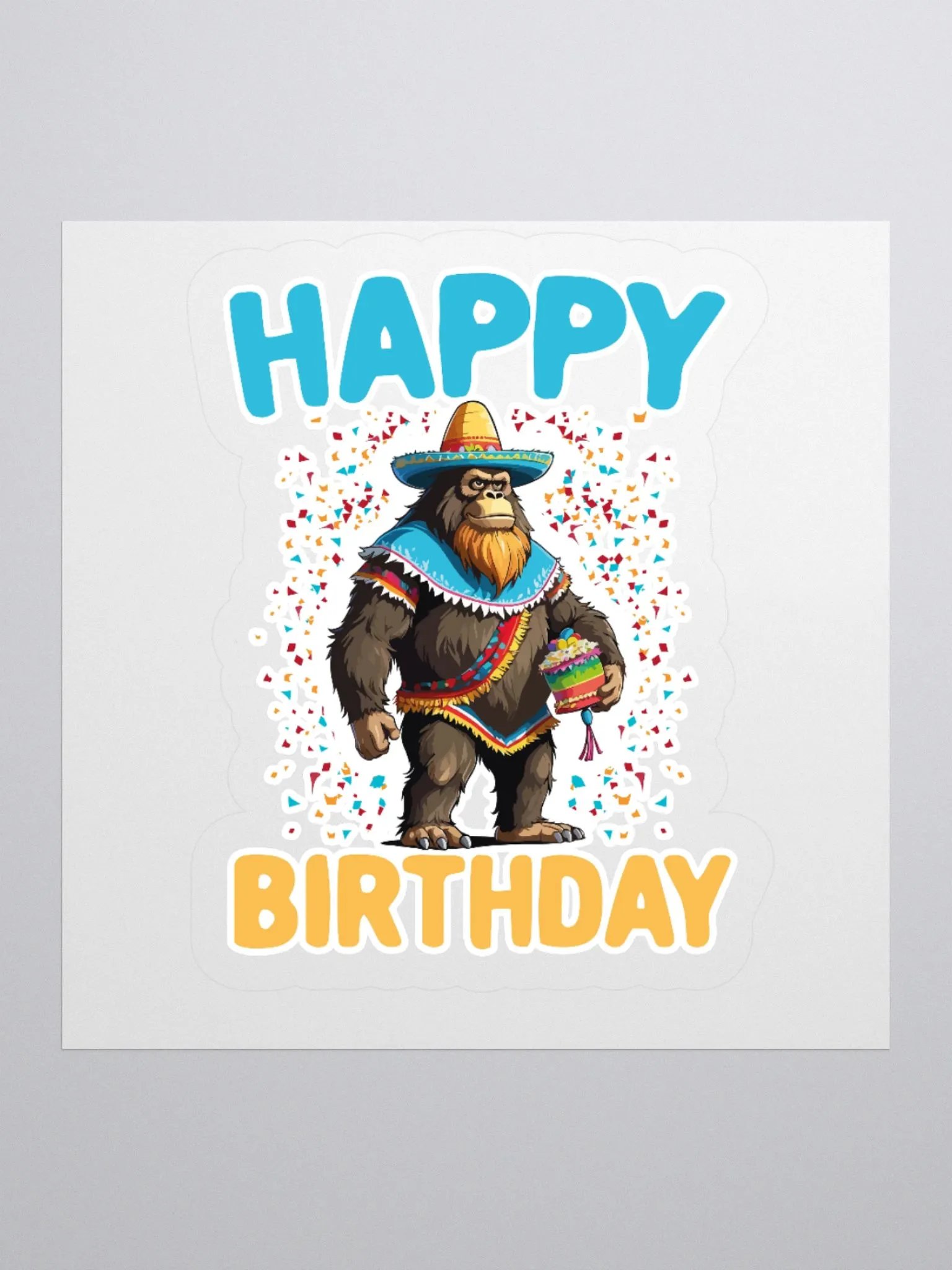 Happy Birthday (Mexican Sasquatch) Sticker product image (1)
