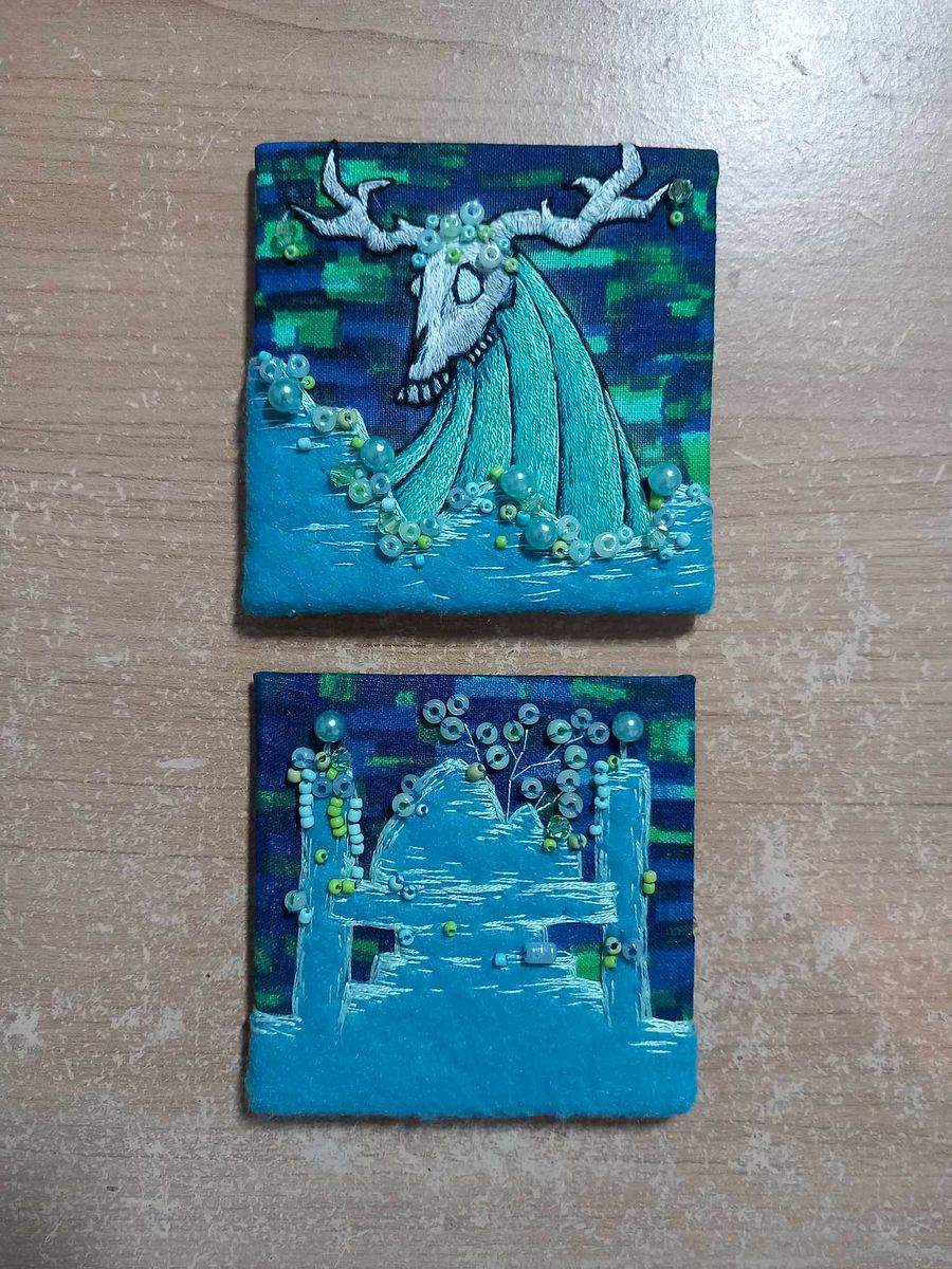 Set of 2 Forest Embroidery Squares product image (1)